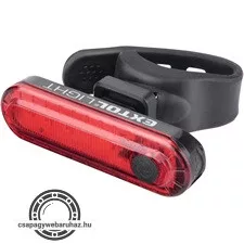 LED lámpa, biciklis, hátsó piros LED; 30 Lm, ABS ház, USB újratölthető beépített Li-polimer akku, 220 mAh