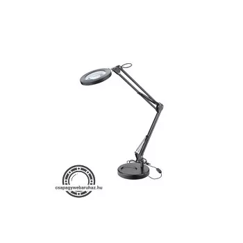  nagyító LED lámpa, asztali, Fekete, 7 W COB, 2400 Lm, 5× nagyítás; mechanikusan állítható rögzítés, USB töltőkábel