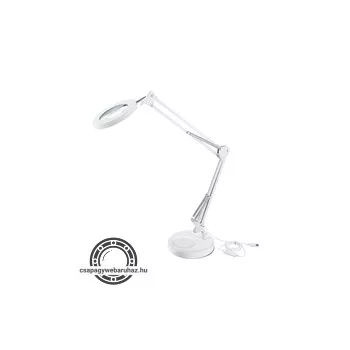   nagyító LED lámpa, asztali, Fehér, 7 W COB, 2400 Lm, 5× nagyítás; mechanikusan állítható rögzítés, USB töltőkábel