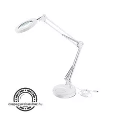 nagyító LED lámpa, asztali, Fehér, 7 W COB, 2400 Lm, 5× nagyítás; mechanikusan állítható rögzítés, USB töltőkábel
