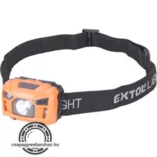 LED fejlámpa, 3 W, CREE XPL, 100 Lumen; IR szenzor, tölthető akkuval, 3 funkció, fehér+piros fény