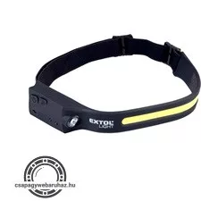 LED fejlámpa,COB+ XPE, 350 Lumen; IR szenzor, tölthető akkuval, 4+1 funkció