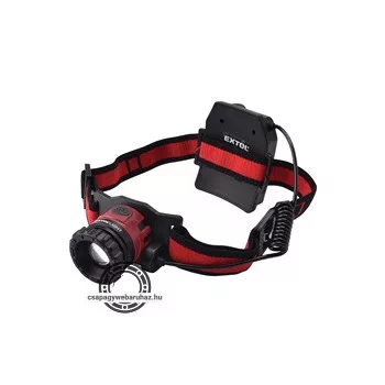   LED fejlámpa, 10 W, CREE XPL, 450 Lumen; tölthető akkuval, zoom + 3 funkció (teljes/ 1/4 fényerő, villogás), fehér+piros