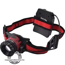 LED fejlámpa, 10 W, CREE XPL, 450 Lumen; tölthető akkuval, zoom + 3 funkció (teljes/ 1/4 fényerő, villogás), fehér+piros