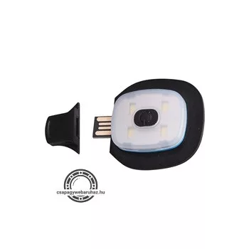   tartalék LED homloklámpa sapkákhoz, 4×45 Lumen; USB tölthető Li-ion akku, 3 funkció