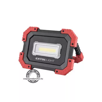   hordozható LED lámpa (reflektor), 10W; 1000 Lm, IP54, Li-ion akkus, 4400 mAh, USB tölthető, Power Bank funkcióva 0,36 kg