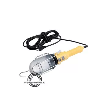   munkalámpa, izzó nélkül, E27 foglalat, max. 60W; kampós akasztó + csiptető, 230V/50Hz, 5 m kábel