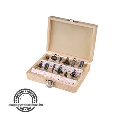 felsőmaró klt.  12db, kisebb szett (fadobozban) ; 8mm-es befogással
