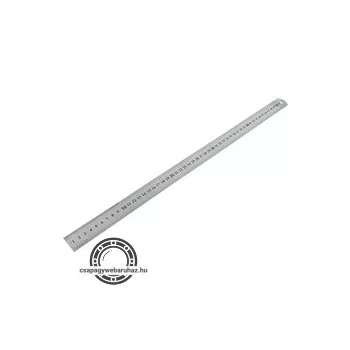   vonalzó, 75 × 3 cm, rozsdamentes acél; mindkét oldalán mm-es beosztás