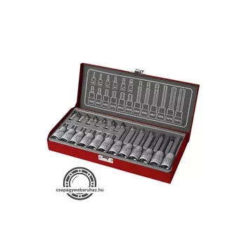   bitdugófej klt. imbusz, 1/2", 1/4", 18db, 61CrV5; FORTUM