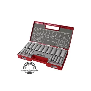   hosszított dugófej klt. 1/2", 1/4", 20db; 61CrV5 FORTUM