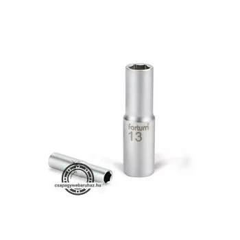   dugófej, hosszított, 1/2", 16mm, 61CrV5, mattkróm, 77mm hosszú FORTUM