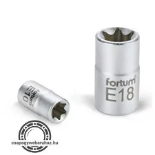 dugófej, torx, 1/2", 61CrV5 mattkróm, 38mm hosszú; E10 FORTUM