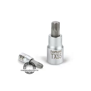   bitdugófej, torx, 1/2", 61CrV5/S2, mattkróm; TX60, 55mm FORTUM