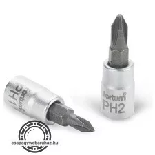bitdugófej PH bittel, 61CrV5/S2, mattkróm; PH2,  1/4" FORTUM