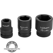 gépi (impakt) dugófej 3/4", 38mm, L 57 mm, feketített, FORTUM