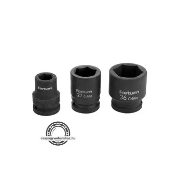   gépi (impakt) dugófej 3/4", 55mm, L 70 mm, feketített, FORTUM