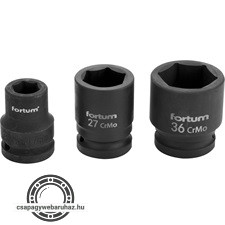 gépi (impakt) dugófej 3/4", 65mm, L 80 mm, feketített, FORTUM
