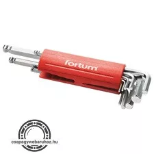 imbuszkulcs klt., hosszú, gömbfej, 9db, 1,5-10mm, S2; 1,5-2-2,5-3-4-5-6-8-10, műanyag markolat FORTUM