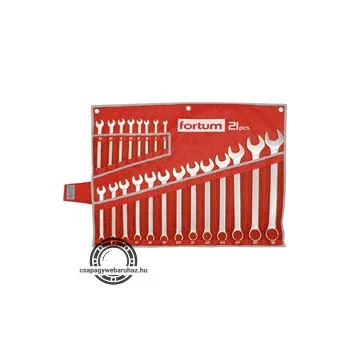   csillag-villás kulcs klt. 21db, 6-32mm 61CrV5, mattkróm, vászon tok