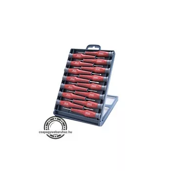   órás csavarhúzó klt. 15db, két komponensű ergonomikus markolat, műanyag tartóban