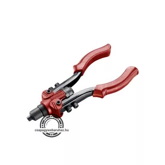  Popszegecshúzó fogó, kétkaros,ALU,réz,acél, INOX szegecsekhez;2,4-3,2-4,0-4,8-6,4mm, 260mm, CrVMo fej FORTUM 4770611