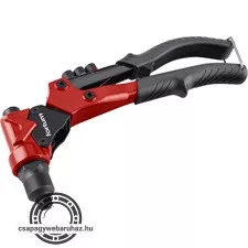 szegecsanya- és popszegecshúzó fogó, 2az1ben, forgatható fejű, kétkaros; 260 mm, CrVMo fej, FORTUM