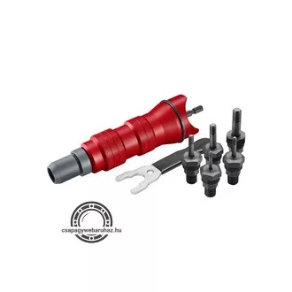   Adapter  készlet fúrógéphez, POP-NUT szegecsanyákhoz, 6 db, M3-M4-M5-M6-M8; 1/4" hatszög befogás,  FORTUM 4770654