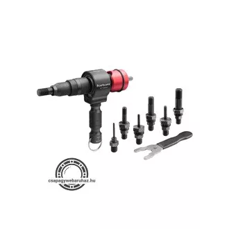   Adapter  készlet fúrógéphez, POP-NUT szegecsanyákhoz, 6 db, M3-M4-M5-M6-M8-M10-M12; 8 mm (5/16") hatszög befogás, FORTUM 4770664