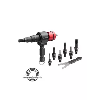   adapter  klt. fúrógéphez, POP-NUT szegecsanyákhoz, 6 db, M3-M4-M5-M6-M8-M10-M12; 8 mm (5/16") hatszög befogás, FORTUM
