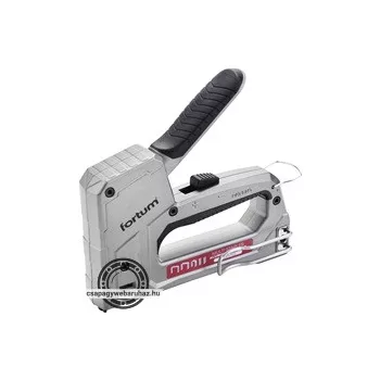   tűzőgép, ALUházas, profi, 6 funkciós; kapocs: 6-14×10,6mm és ×11,3mm, U-kapocs10-14×7,6mm, szegek: max.15×2×1,2mm FORTUM