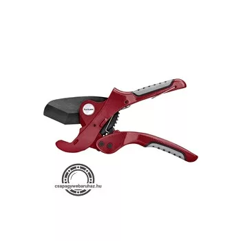   műanyagcső vágóolló, max.: 42mm, (PVC, PPR, PP, PE, PEX, PB, PVDF csövekhez), ALU test, teflon bevonatú, háromszög penge