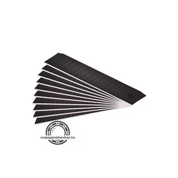   pótpenge 10 db, fekete, tripla vágóéllel; 18×100×0,7mm, SK2 acél, HRC > 67,  lézeres élezés