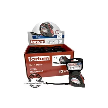   mérőszalag, 1 stop, ABS ház, gumírozott; 5×19mm nylon bevonatú szalag, mágneses vég