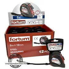 mérőszalag, 1 stop, ABS ház, gumírozott; 5×19mm nylon bevonatú szalag, mágneses vég