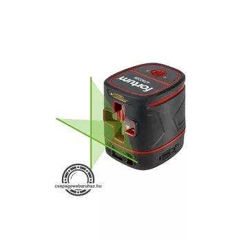   automatikus lézeres vízszintező, ZÖLD, 1H1V, Li-ion akku 3,7V 1400mAh, pontosság: 0,3mm/1m, 1/4" menet