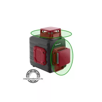  automatikus lézeres vízszintező, ZÖLD, 2D (2×360°) pontosság: 0,3mm/1m, 1/4" és 5/8" menet