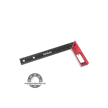   asztalos L-derékszög, 300 mm, ALU/Inox, lézer gravírozott, mm beosztás,