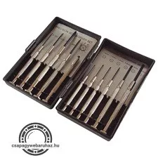 órás csavarhúzó klt.; 11db, lapos+PH