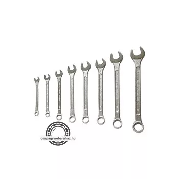   csillag-villás kulcs klt., CrV., vászon tartóban; 8db, 7-19mm