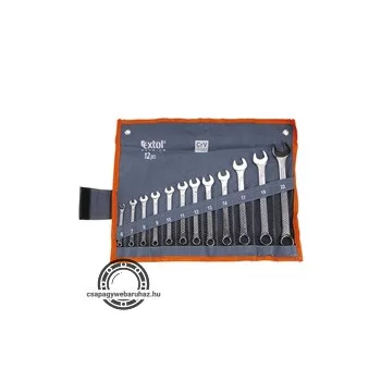   csillag-villás kulcs klt., CrV., vászon tartóban ; 12db, 6-22mm