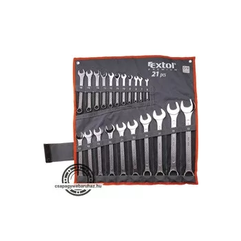   csillag-villás kulcs klt., CrV., vászon tartóban; 21db, 6-32mm