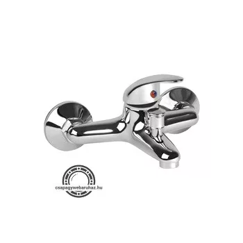   kádtöltő csaptelep 35mm, 150mm-es, falra szerelhető, fényes, zuhanycsatlakozóval (zuhanycső és -fej nélkül)