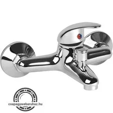 kádtöltő csaptelep 35mm, 150mm-es, falra szerelhető, fényes, zuhanycsatlakozóval (zuhanycső és -fej nélkül)