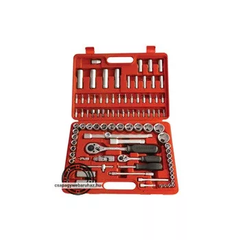   dugókulcs klt., CV., racsnis 45fog ; 1/4" és 1/2", 94db, 4-32mm, 32db bit(lapos, kereszt,imbusz,torx), gyertyakulcs16&21