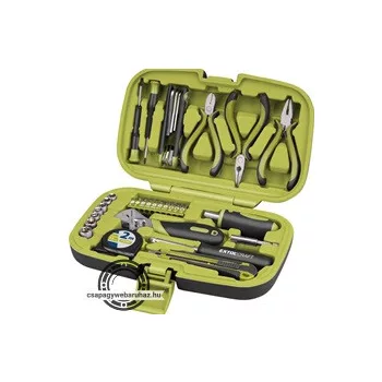  szerszámkészlet, 35db, 1/4" CV; 7 dugófej (5-11mm), áll.villáskulcs, fogók,órás csavarhúzók, imbuszkulcs,kés, mérőszalag