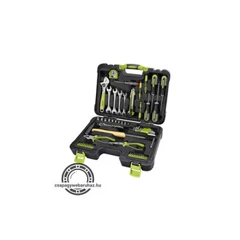   szerszámkészlet, 59db, 1/4" CV.; 10 dugófej(4-13mm), racsnis kar+fogók,csavarhúzók, imbuszkulcs,BIT-ek