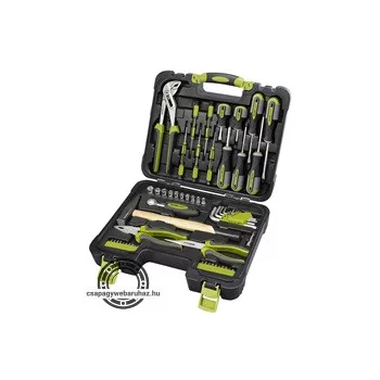   szerszámkészlet, 57db, 1/4" CV.; 10 dugófej(4-13mm), racsnis kar+fogók,csavarhúzók,órás csavarhúzók, imbuszkulcs,BIT-ek