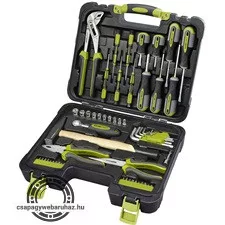 szerszámkészlet, 57db, 1/4" CV.; 10 dugófej(4-13mm), racsnis kar+fogók,csavarhúzók,órás csavarhúzók, imbuszkulcs,BIT-ek