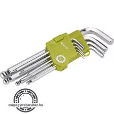 imbuszkulcs klt., Cr40. gömbfej ;TÜV/GS, 9db, 1,5-10mm, bliszteren